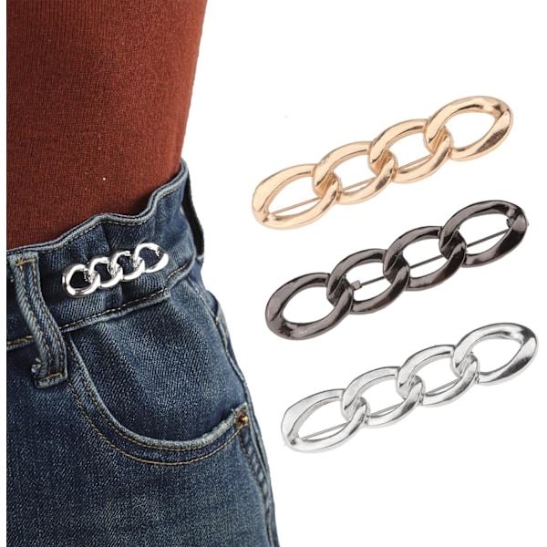 3 Set Byxåtdragare för Midja Kvinnor Jeans Åtdragningsklämmor för att Göra Byxmidjan Mindre Justera Midjeklämmor