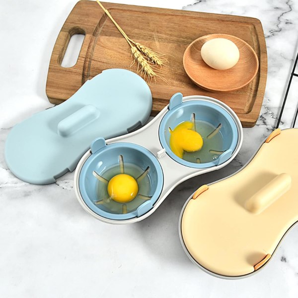 (Blå) Mikrobølgeovn Egg Cooking Tool, Omelett Tool, Kjøkken Utstyr