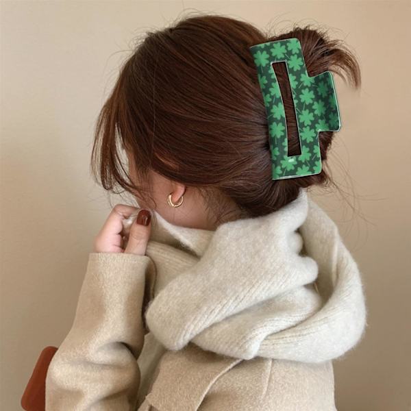 Patrick's Day hårklemme grønn lykkekløver hårklemme hårnål mote fløyel smell smell barrettes solide side hårklemmer for Gi