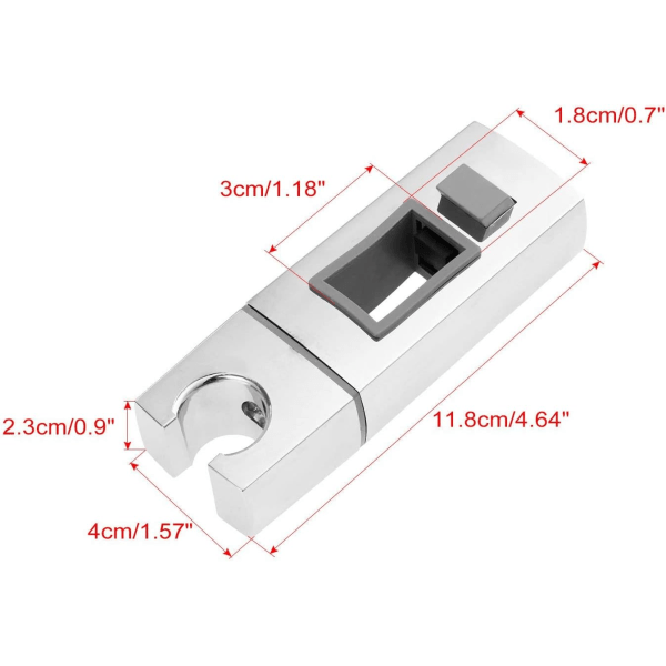Skyvehodeholder for skinne - 18x30mm - Utskiftbar rektangulær