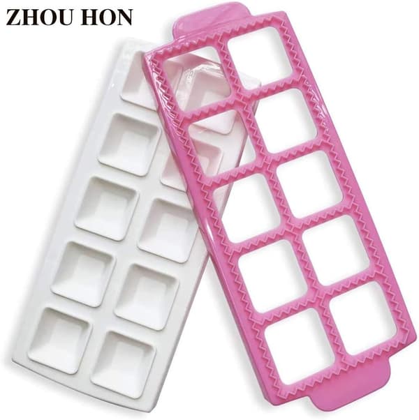 Dumplingforme (Pink, 26,5 * 10,5 * 2 cm)*2, Rund Won Ton Form/Kvadratisk Won Ton Form