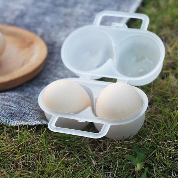 3-pack äggbox, bärbar ägghållare i plast, äggförvaringsbehållare, äggorganiseringsbox för kylskåp, camping (2 rutnät)