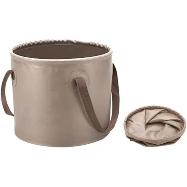 10L Vikbar Hink - Khaki, Vikbar Vattenbehållare för Utomhus, Bärbar
