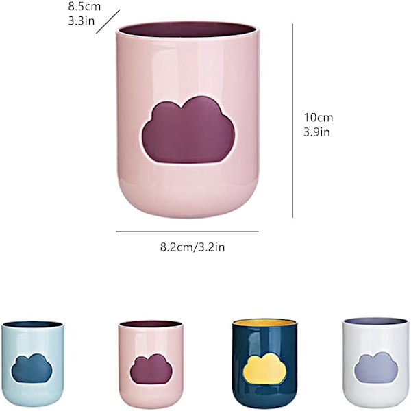 Pieces Tannbørstekopp Munnskyllekkopp Reisemunnskyllekkopp Skymønsterdesign for piknik, utendørsfester og hjemme (4 farger)