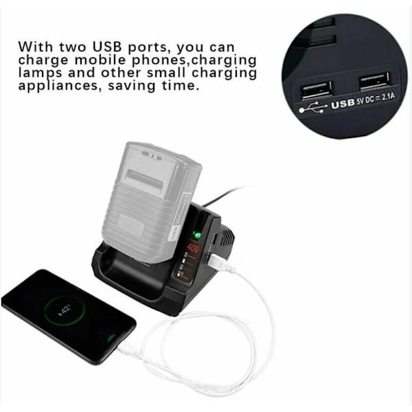 Passer til Black & Decker LCS36 36V/40V batterilader, lithium