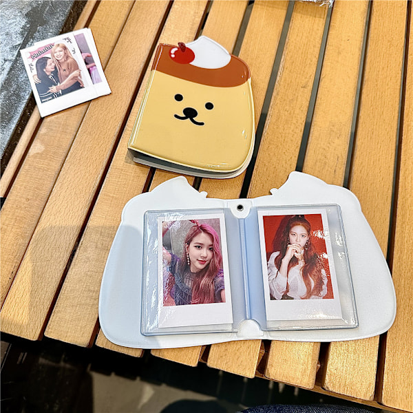 Lille Fotoalbum 2x3 Tommer Sød Kpop Fotokort Binder med Vedhæng Mini Fotoalbum Fotokortholder, Kompatibel med Fujifilm Instax Polaroid Film,