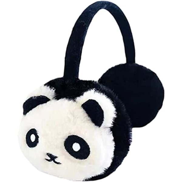 (Panda-kuvio) Lasten talviset lämpimät korvanlämmittimet, söpöt plushiset korvanlämmittimet, F