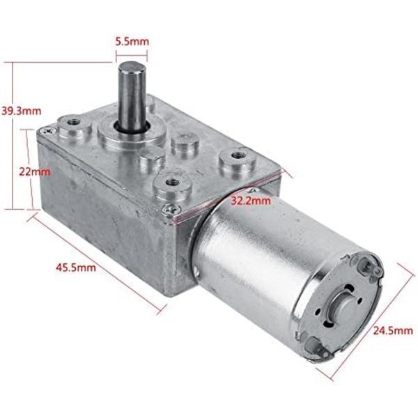 12V Motorreducer (40 RPM) CW/CCW Reversibel Hög Moment Maskhjul