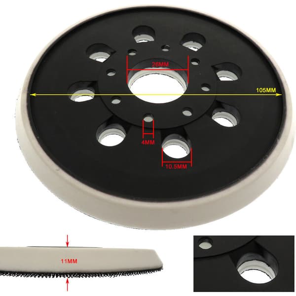 2 st, 123 mm Stödplatta, Kompatibel med Bosch GEX125-1AE