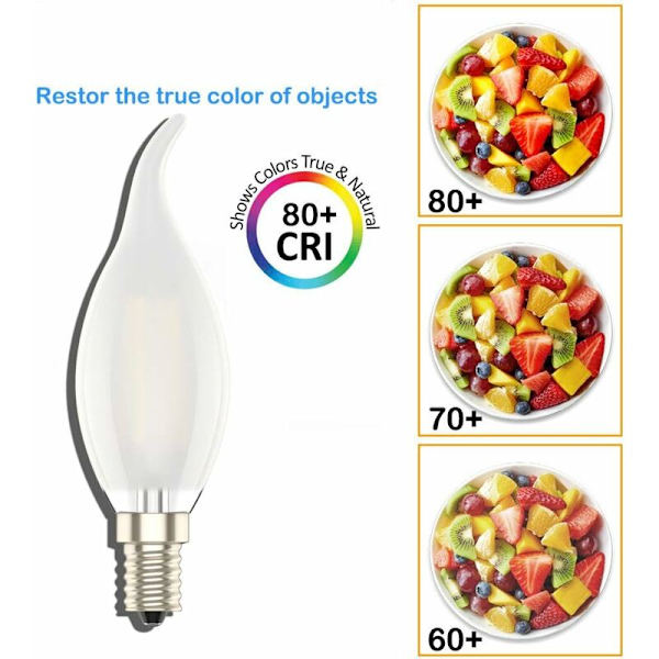 E14 LED-lampor, 5-pack, E14 LED-lampor, Frostad Flamma Filament, Sm