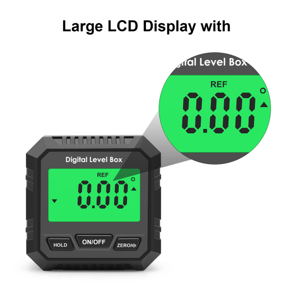 Magnetisk Digital Vinkelmätare LCD-Display Inclinometer, Absolut och