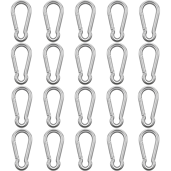 20 stk. Små Karabiner, 40 x 40mm Fastgørelseskarabiner Aluminium Bil