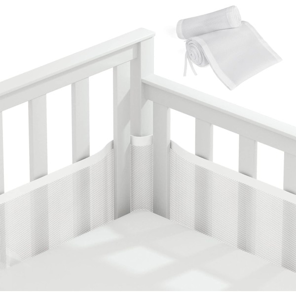 Baby Cabin Bumper, Bed Bumper, 3D Mesh Foder, Säker för Crib Air