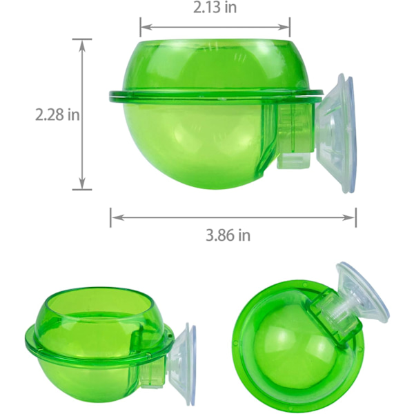 2-pack Reptiler Sugkopp Matare Kameleont Matning Mat Skål Vatten Skål Gecko Hylla Tillbehör Tillbehör för Ödla Skäggagam