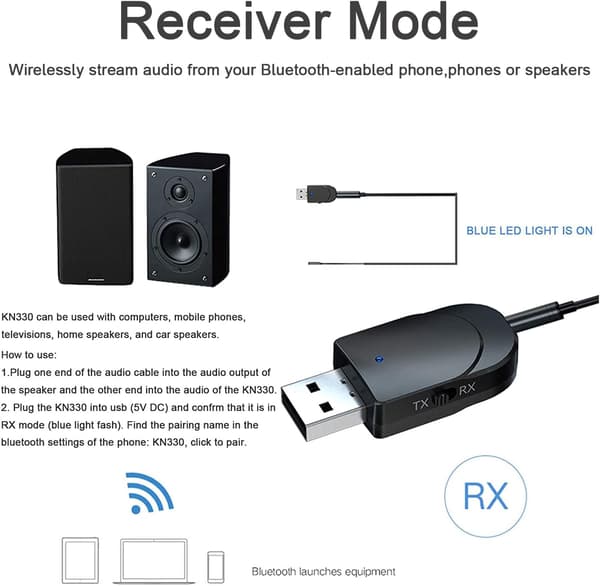 Bluetooth-adapter, Bluetooth 5.0 lydanleggssender og -mottaker