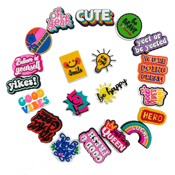 20 stk. monogramerede skocharms, sandalkarms, clogsandal charms, Ch