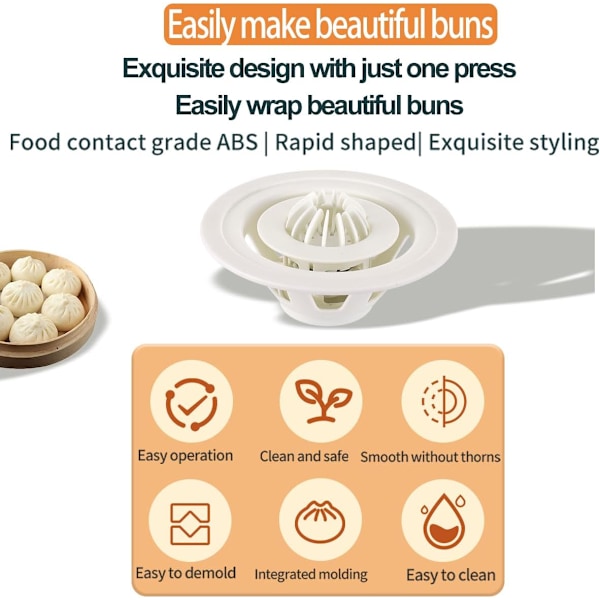 18 cm Dumpling maker Form Bao Buns Køkken Gadgets Plastik Let at bruge Rengøre