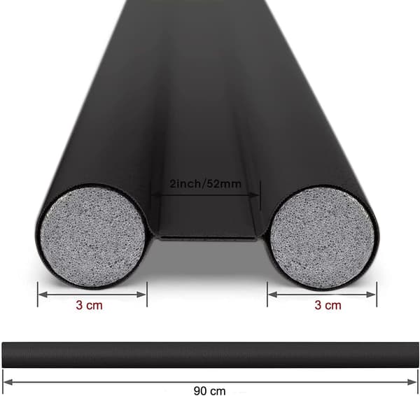 90CM Koldisolerende Dørtrækstopper - Dobbeltisolerende Dørbundsstopper (Sort)