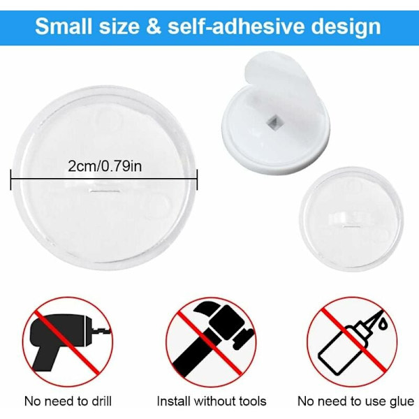 50 st självhäftande takkrokar 20 mm plast krok utan borrning