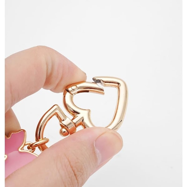 (Guld+Pink) Taskeremforlængere Taske Forlængerkæde Håndtasker Udsøgte Forlængerkæder Sølvkæde Guldkæde Bjørn, Sommerfugl, Pink Hjerte, Bogstav B