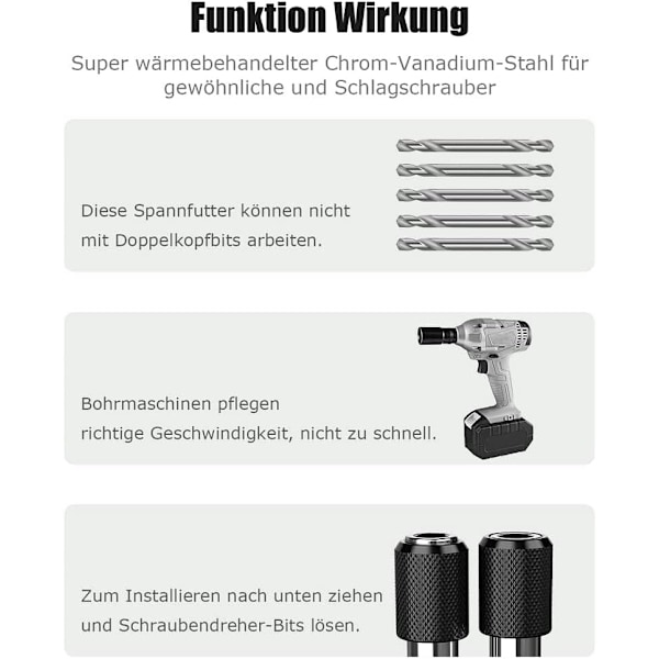 3-pack 1/4\" Snabbväxlande Magnetisk Bitshållare Magnetisk Bitshållare för Sladdlös Skruvdragare Lämplig för Borr, Skruvdragare, Gängad Skruv, Längd 60mm