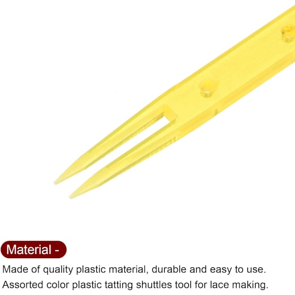 2 st Vävvskyttlar 85x6.8x2.8mm Plastskyttlar, för Spetstillverkning DIY Handarbetsverktyg Stickningsmaterial, Gul