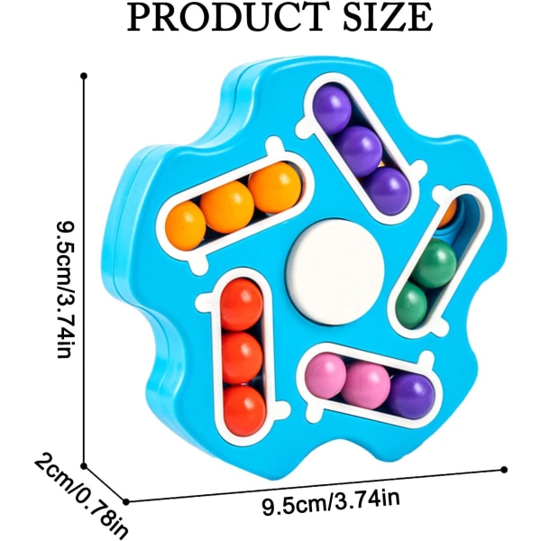 Magic Bean Cube, Magic Bean (blå), Spinning Magic Beans, 3D Rotat