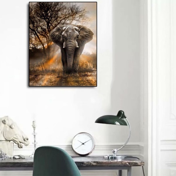 30 x 40 cm ,Elefanter Diamantmaleri Broderi Diamantmaling