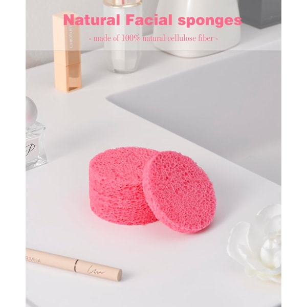 50 stk. Komprimerte Ansiktssvamper for Hudpleiere - Naturlig Cellulose Ansiktssvamp Profesjonell Kosmetisk Spa Svamp for Ansiktsrens, Massasje, Pore E