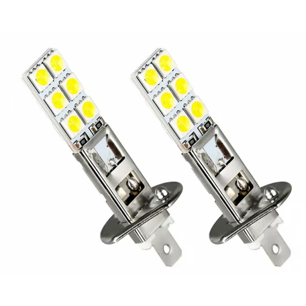 4 stk Bil H1 LED-tåkelys, H1-12SMD-5050 Chip LED, høy lysstyrke