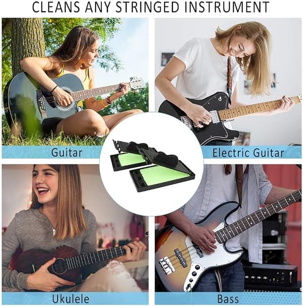 String Cleaner 2 stk. Rengøringsværktøj til Guitar, Bas og Ukulele G