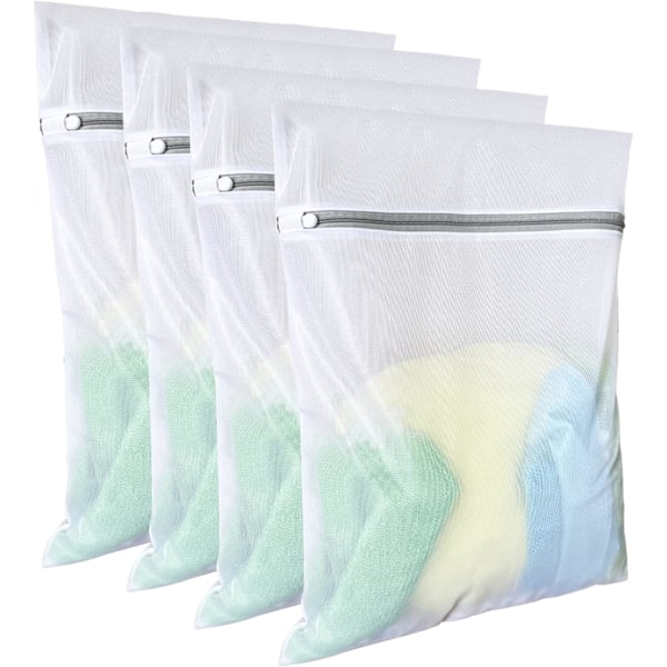 Tvättsäckar i Nät (4-pack, 16 x 20 tum), Delikat Tvättsäck för College, Studentboende, Förvaring