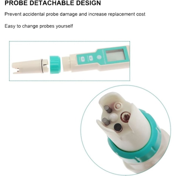 7 i 1 elektronisk ph-måler, ph-måler PH/TDS/Temp/SG/EC/ORP Vand