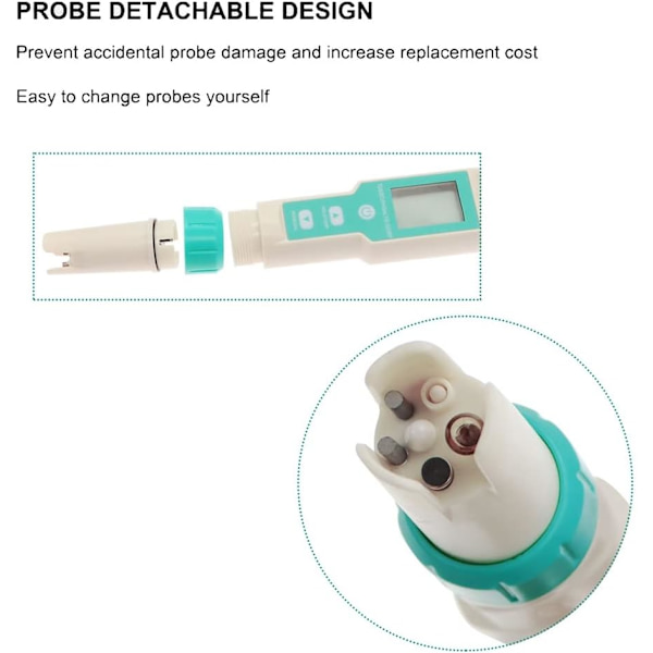 7 i 1 elektronisk ph-mätare, ph-mätare PH/TDS/Temp/SG/EC/ORP Vatten