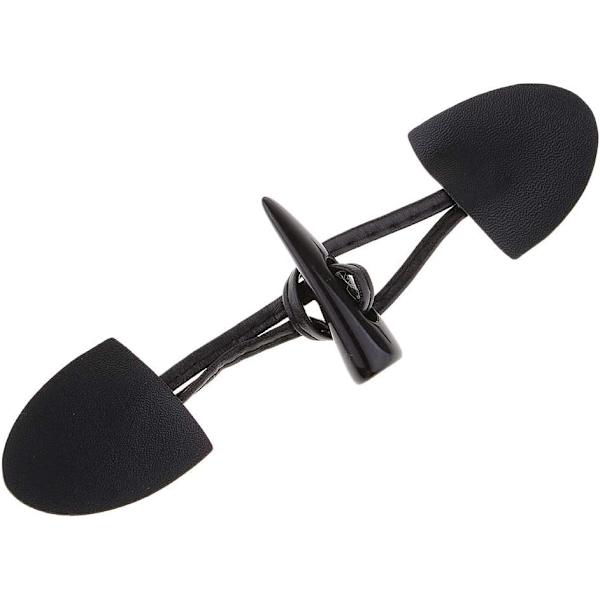 6 Par Butoner i Sort, 16x4cm Toggle Horn Duffle Butoner til B
