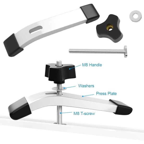 2 stk. Sett Rail T Spor Klemme, T-Spor Klemme T Spor Rask Legering S