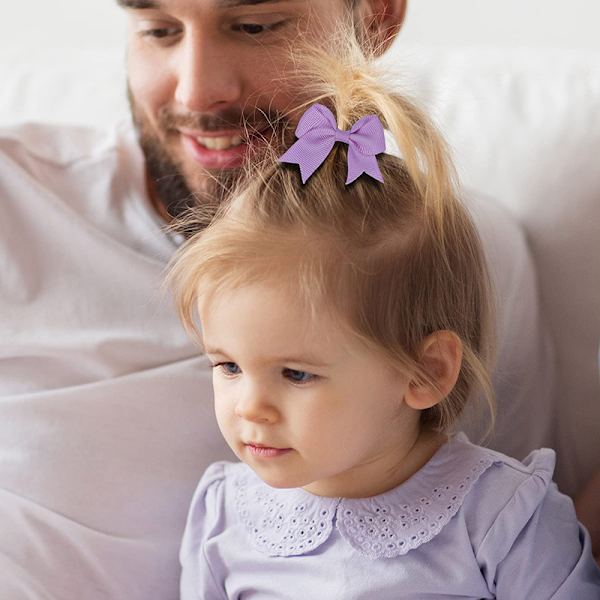 40 st 2 tum Baby Flickor Hårbåge Hårsnoddar Små Grosgrain Hårklämmor