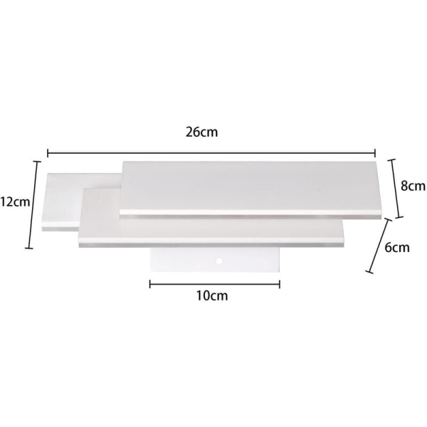 Musta 26 cm 12W LED Valkoinen Ylös Alas Lamppu Sisätiloihin 3 in 1 Valo