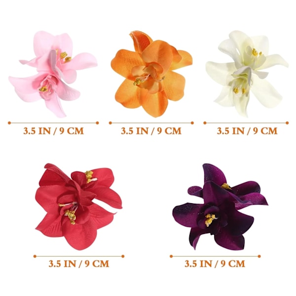 Färgglada Konstgjorda Böhmiska Hawaiianska Hibiskus Plumeria Blomma Hårklämmor och Spännen - Bröllopshåraccessoarer för Semester vid Havet