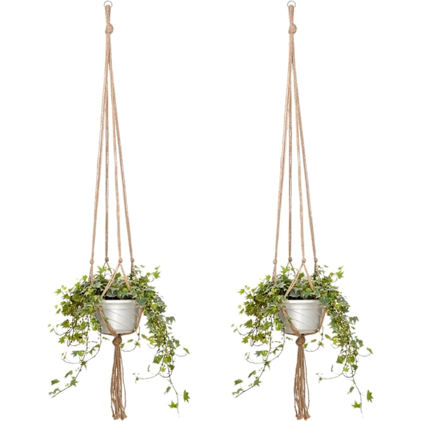 2-pack 48 tum stora växthängare rep för att hänga blomkruka växthållare för inomhus- och utomhusdekorationer, 4 ben