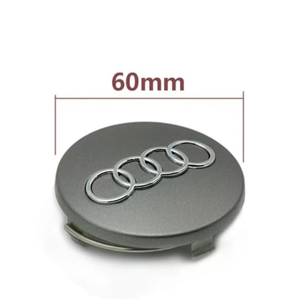 60MM 4-pack Audi Silver Center Caps