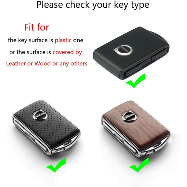 Ocean Volvo nøglecover (sort) zinklegering læder nøglefob cover