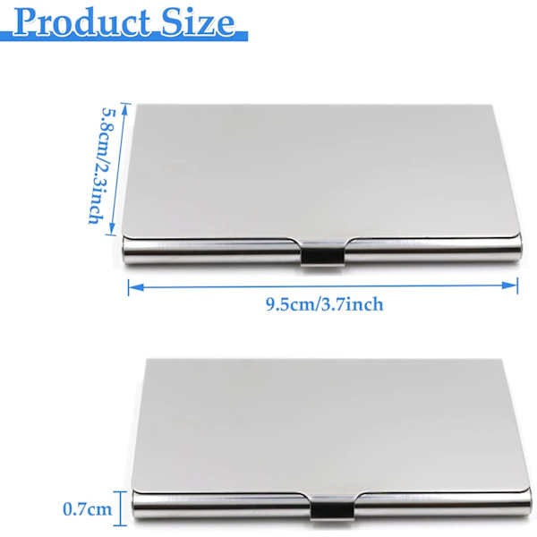 2 st Business Card Case (Silver), Rostfritt Stål Business Card C