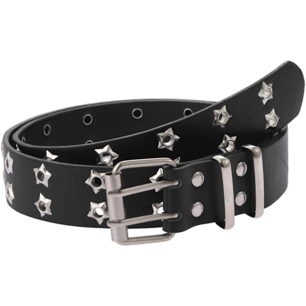 Fairy Grunge Leather Belts Y2K Women Star Punk Goth Buckle Grommet Waist Aesthetic Belt Accessories Fairycore 43''