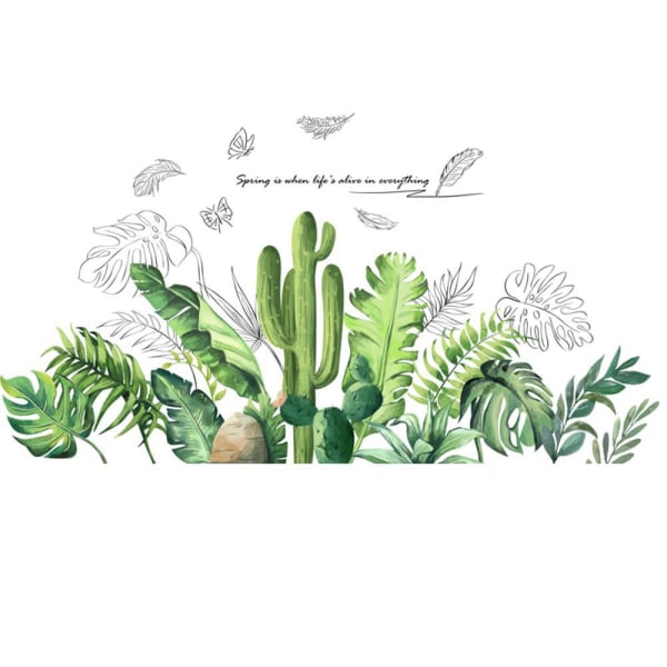 Ocean 2 STK Wall Stickers Green Foliage Wall Stickers Veggdekal