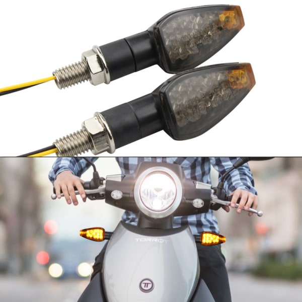 4 stk Motorsykkelblinklys 14LED Blinklys 12V Vanntette
