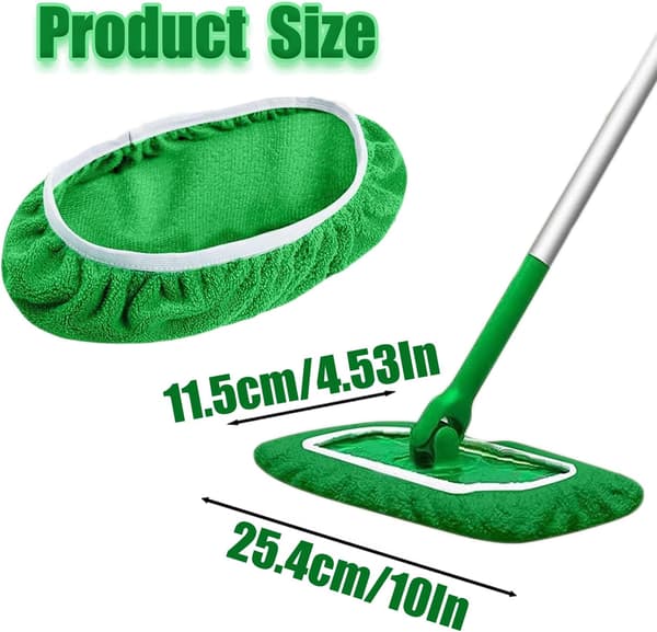 8 Stykker Mikrofiber Mopper (Grøn), Mopperstatning, Vaskbar Genanvendelig