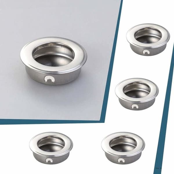 4 stk. 35 mm flade rustfrie stål indbyggede fingergreb indsatser