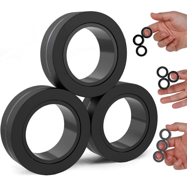 Magnetiska Ringar - Fidget Leksaker Vuxna - Magnetiska Fidget Ringar - Oändliga Timmar av Nöje - Snurra, Koppla & Lek - Beroendeframkallande Fidget Leksak för Pojkar & Flickor - Gr