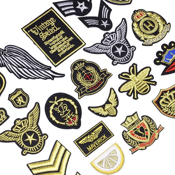 23 stk. Guldtråd Krone Badges Børnebroderede Patch Sy På/Jern